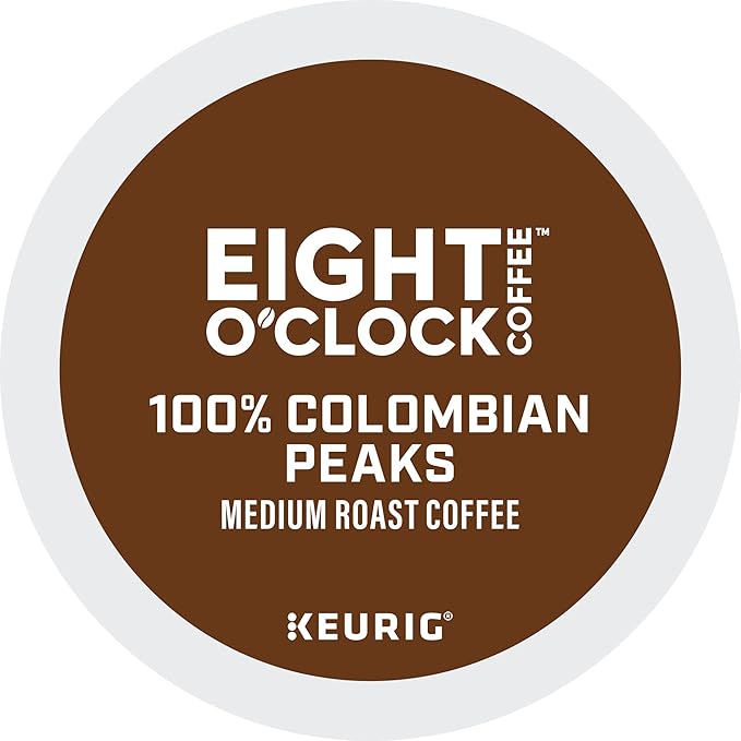 Eight O'Clock Coffee Colombian Peaks Single-Serve Keurig K-Cup Pods, Medium Roast Coffee Pods, 32 Count