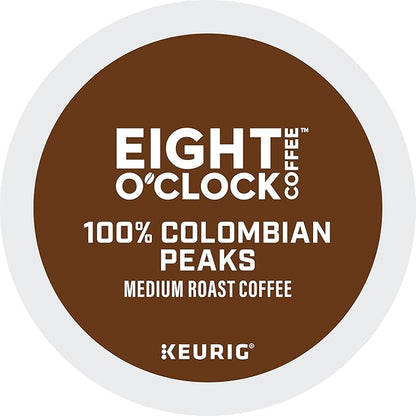 Eight O'Clock Coffee Colombian Peaks, Keurig Single Serve K-Cup Pods, Medium Roast, 12 count, pack of 6