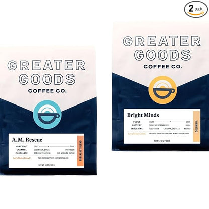 Bean Box Sampler - Roasted by Greater Goods Co., 2-Pack, Whole Bean Coffee, Gourmet Coffee