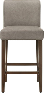 Load image into Gallery viewer, CHITA Counter Height Bar Stools Set of 3, 27" H Seat Height Upholstered Barstools, PU Leather in Stone Grey