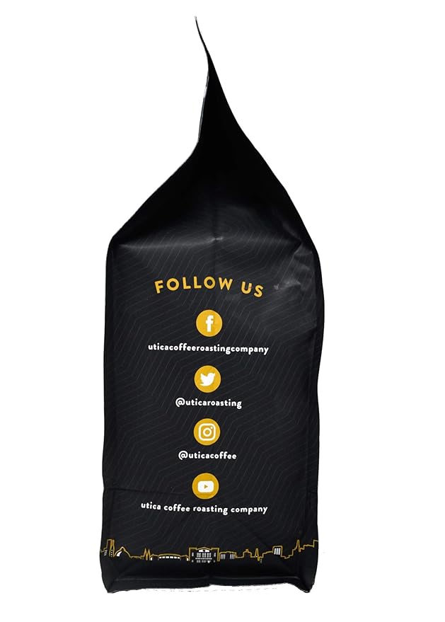 Utica Coffee Roasting Co. Decaf | Specialty Medium Roast Ground Coffee | 16 Oz Reclosable Bag