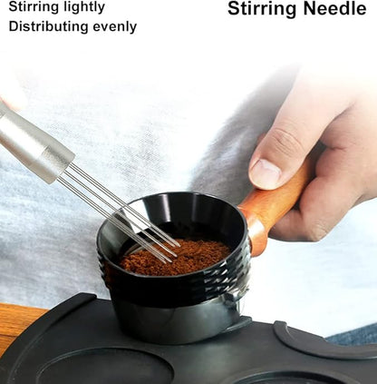 Espresso Coffee Stirrer Wdt Tool Espresso Distribution Tool Needle Type Coffee Powder Stirrer Hand Tamper Distributor Coffee Stirring Tool for Cafe Barista Kitchen Gadgets Silver