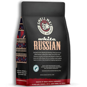 Bones Coffee Company White Russian, Cream and Cocktail Flavored Coffee, Medium Roast Low Acid Arabica Beans Compatible with Auto drip and French Press Coffee Maker, 12 Oz Whole Bean