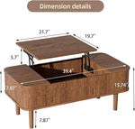 Load image into Gallery viewer, Walnut Coffee Table with Storage, Lift Top Coffee Table, Mid Century Modern Coffee Tables, Lift up Center Table for Living Room
