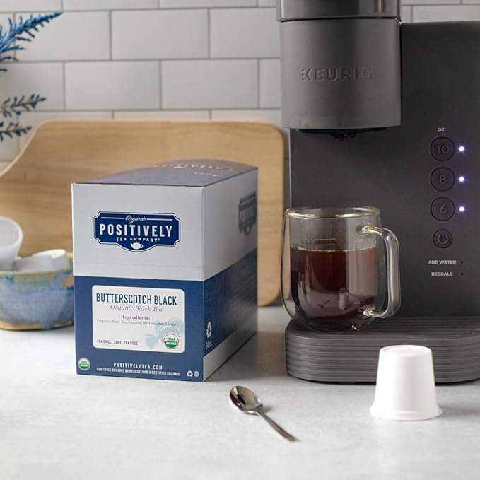 Organic Positively Tea Company, Butterscotch Black Tea, K-Cup Compatible, 24 Pods