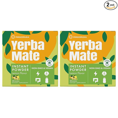 Yerba Mate 4000mg, 10 in 1 Super Yerba Mate Tea Instant Powder - No Sugar, Clean Energy with No Crash, Stay Refreshed and Focused, Gut Health, with Ginseng, Rhodiola, Prebiotic, L-Theanine, 60 Packets