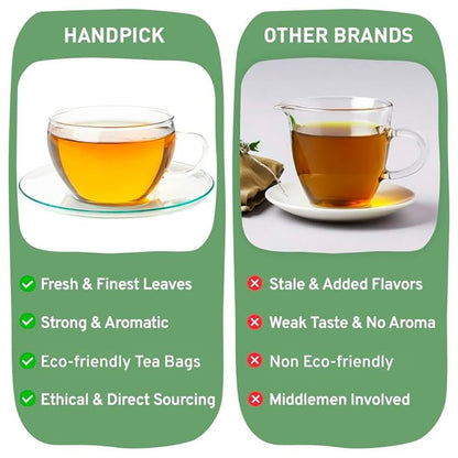 HANDPICK, Senna Tea Bags (50 Count) Non-GMO, Caffeine Free, Senna Leaves- Mild Taste | Premium Round Eco-conscious Tea Bags