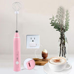 Load image into Gallery viewer, Rechargeable Milk Frother, Electric Coffee Mixer Handheld Egg Beater Household Kitchen Tools(Pink)