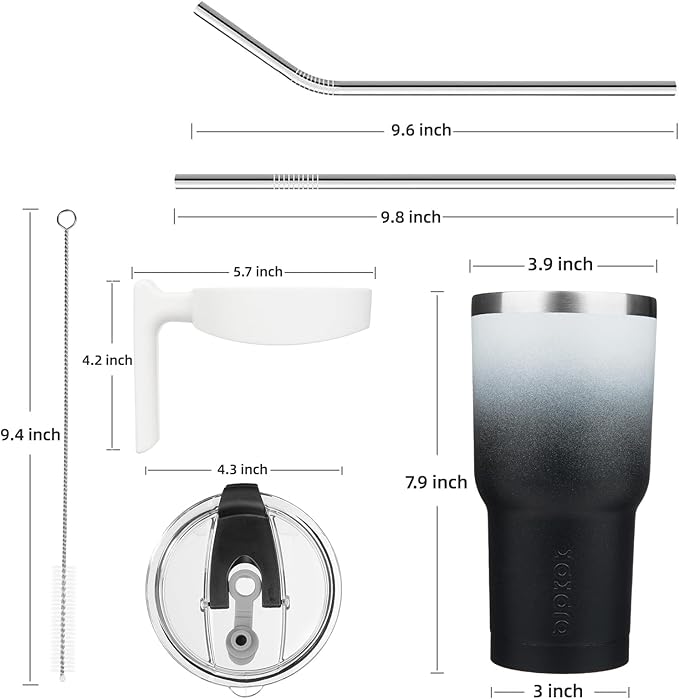 BJPKPK 30oz Tumbler With Handle Stainless Steel Insulated Tumbler Cups With Lid And Straw,Day & Night