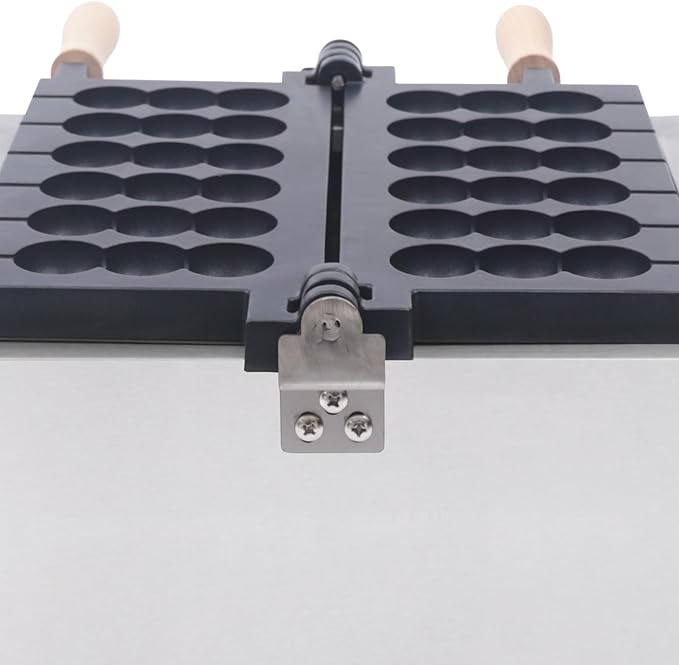 1.4kw Waffle Stick Making Machine, 14.8x12.9x8.8in Electric Waffles Making Machine, Desktop Stainless Steel Waffle Making Machine with 6 Waffles, 122-572℉, Dual Separate Knobs, Timer(0-5min)