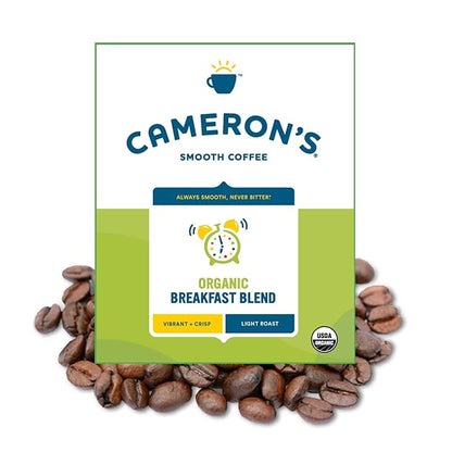 Cameron's Coffee Roasted Whole Bean Coffee, Organic Breakfast Blend, 4 Pound