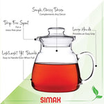 Load image into Gallery viewer, Simax Glassware 20 Oz. Glass Teapot | Short Spout, Microwave and Stovetop Safe, Heat, Cold, and Thermal Shock Resistant Borosilicate Glass, Makes a Stunning Presentation