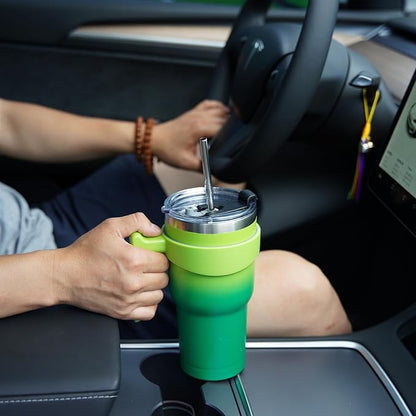 BJPKPK 40 oz Tumbler With Handle Insulated Tumbler With Lid And Straw Stainless Steel Travel Mug Coffee Cups,Bamboo Grove