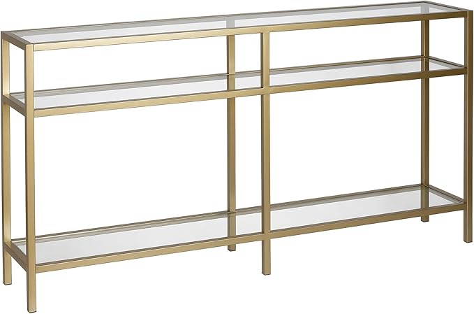 Henn&Hart Sivil Console Table, 55" Wide, Gold
