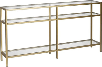 Henn&Hart Sivil Console Table, 55" Wide, Gold