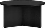 Load image into Gallery viewer, Henn&amp;Hart 32" Round Wood Pedestal Coffee Table for Living Room, Family Room, Office, or Apartment, Black Grain