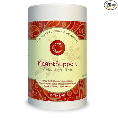 Dr. Cowan’s Garden Organic Ashitaba Hibiscus Tea, 20 Tea Bags - Supports Healthy Heart and Blood Pressure, Calming Caffeine-Free Herbal Blend for Health and Well-Being, Ashitaba Herbs Grown in the USA