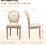 Load image into Gallery viewer, French Country Dining Chairs Set of 8, Vintage Wooden Dining Chairs with Fabric Upholstered Seat&amp;Oval Backrest,Solid Wood Legs&amp;Frame, Farmhouse Kitchen&amp;Living Room Chairs(Beige,8 Pcs)