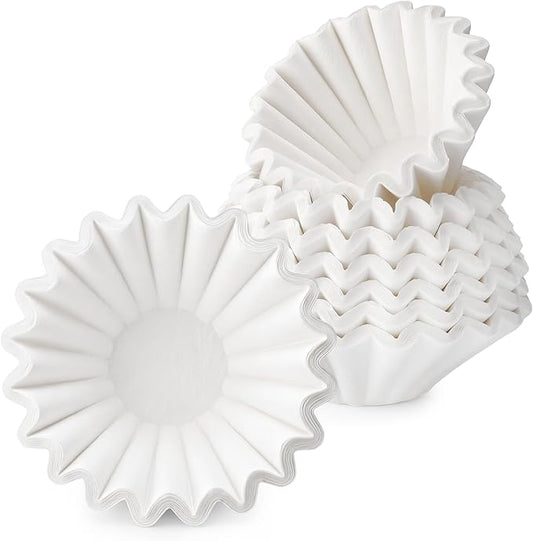 Segarty 200 Count Coffee Filter Disposable, 1-2 Cup Small Paper-made Basket Filters, 6.1in White Liners Filters for Pour Over Maker Dripper, Suitable Coffee Bar Accessories for Home, Office, Cafeteria