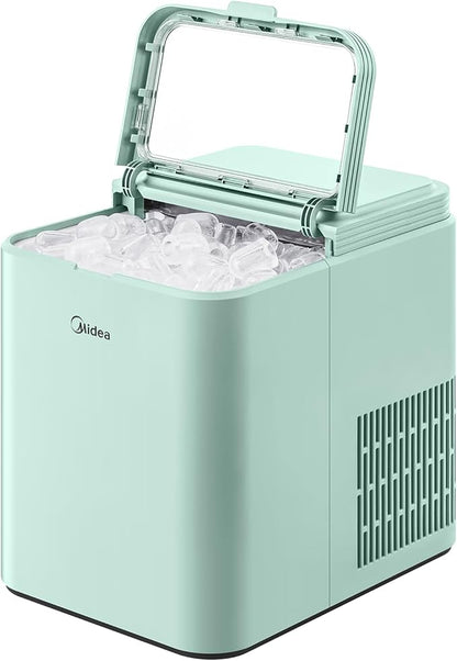 Midea MERI26B1AGN Countertop Bullet-Ice Maker, 8 Ice Bullets Ready in 6 Minutes, 26lbs/24H, Self-Cleaning Function with Ice Scoop and Basket for Home/Office/RV