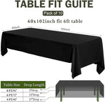 Load image into Gallery viewer, 10 Pack Black Rectangle Table Cloth, 60 x 102 Inch Tablecloths for 6 Foot Tables, Wrinkle Resistant Polyester Washable Table Cover for Banquet, Restaurant, Parties