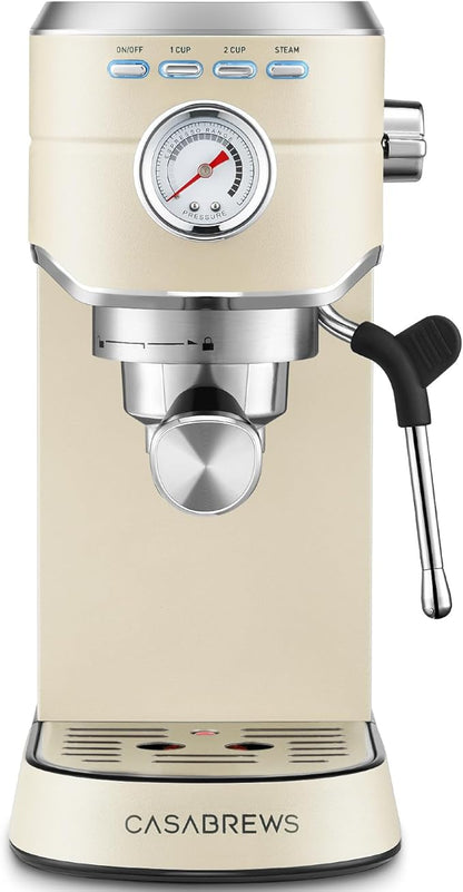 CASABREWS CM5418 Espresso Machine 20 Bar, Espresso Maker with Milk Frother Steam Wand, Stainless Steel Espresso Coffee Machine with 34oz Removable Water Tank, Creamy