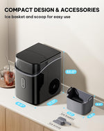Load image into Gallery viewer, Silonn Nugget Ice Maker Countertop, Pebble Ice Makers with Crushed Soft Chewable Ice, 33lbs Per Day with Scoop, Pellet Portable Ice Machines with Auto-Cleaning for Home, Kitchen, Office, Black