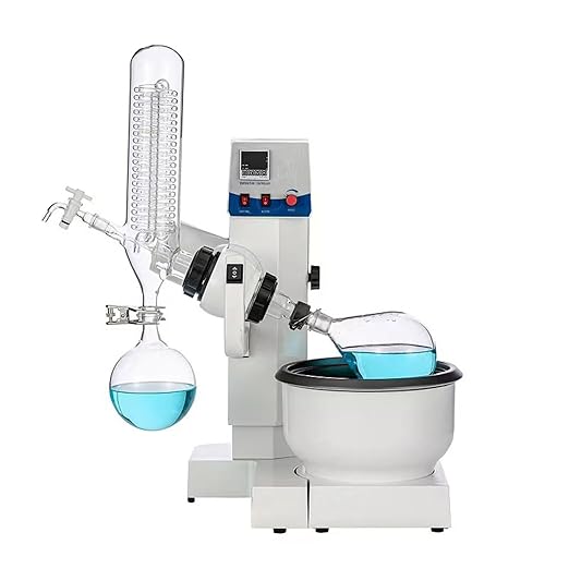 TECHTONGDA Rotary Evaporator with Automatic Lifting, 2L Lab Vacuum Evaporator, Laboratory Equipment Kit with Temperature LCD Display, Rotation Speed 20-200 RPM