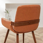 Load image into Gallery viewer, LUNLING Mid Century Modern Faux Leather Dining Room Chairs,Upholstered Seat Metal Legs Chairs Orange Faux Leather Kitchen Chair Reception Room Chair,1PCS