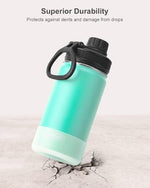 Load image into Gallery viewer, koodee Small Water Bottle 12 oz Stainless Steel Vacuum Insulated Wide Mouth Water Flask with Leakproof Spout Lid (Teal)