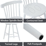 Load image into Gallery viewer, chairus 24" White Windsor Counter Height Bar Stools Set of 2, Farmhouse Wooden Counter Stools with Spindle Back &amp; Turned Legs, Rustic Vintage Colonial Bar Chairs for Kitchen Island