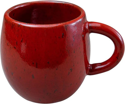 Asayu Japan Ceramic Coffee Pour Over Maker Set in Chrome Red, Slow Brewing Paper Filter Holder and Dripper with 3 Holes for Coffee and Tea (Accessory Ceramic Mug)