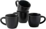 Load image into Gallery viewer, Hasense 7 Ounce Cappuccino Cups Set of 4 Perfect for Latte, Americano, Cafe Mocha and Tea, Ceramic Coffee Cups Ideal for Party Cafe Home and Kitchen, Microwave and Dishwasher safe, Black