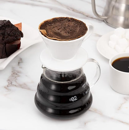 Restaurantware Restpresso 22 Ounce Coffee Carafe 1 Insulated Coffee Server - Push-Button Top Wide Spout Clear Glass Coffee Pitcher Built-In Handle Leakproof