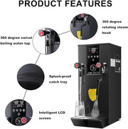 2200W Commercial Steam Milk Frother Automatic Coffee Foam Maker with Capacity for Coffee and Milk