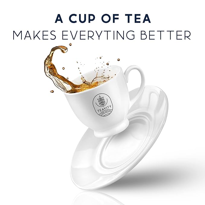 Organic English Breakfast Tea Pods for Keurig - Naturally Caffeinated Unsweetened Black Tea Pods by Teavity (24 Tea Pods)