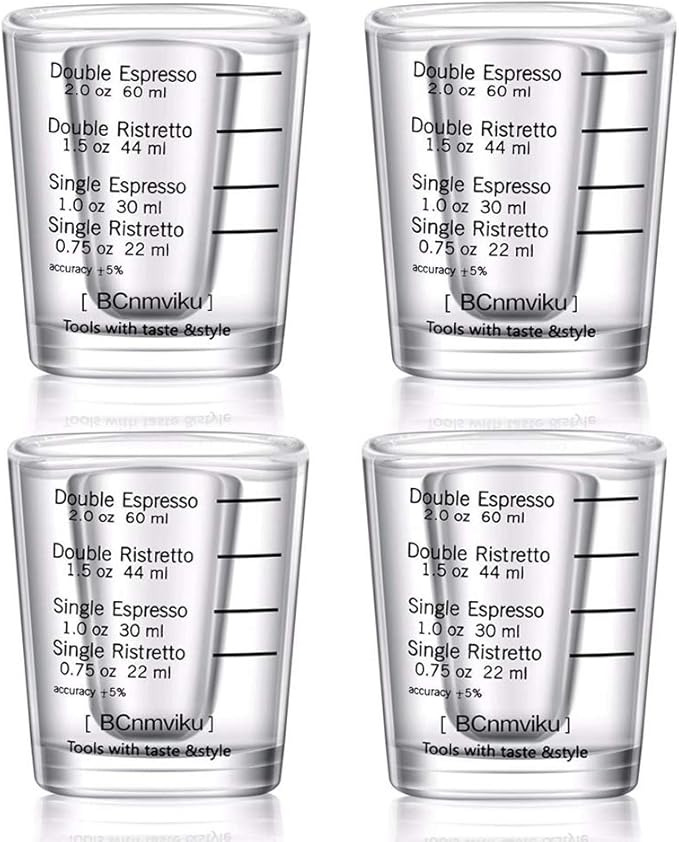 Shot Glasses Measuring cup Liquid Heavy Base Glass Wine Glass Espresso Shot Glass Measurement 2 OZ / 60ML Glass Set for Whiskey, Tequila, Vodka Birthday Gifts Women Men,(Square-4pack)