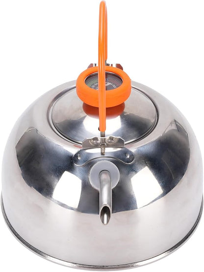 0.8L Camping Kettle with Thermometer, Lightweight Teapot Outdoor Camping Coffee Pot Tea Kettle for Boiling Water, Portable Camp Tea Pot Cookware for Hiking Backpacking Kitchen