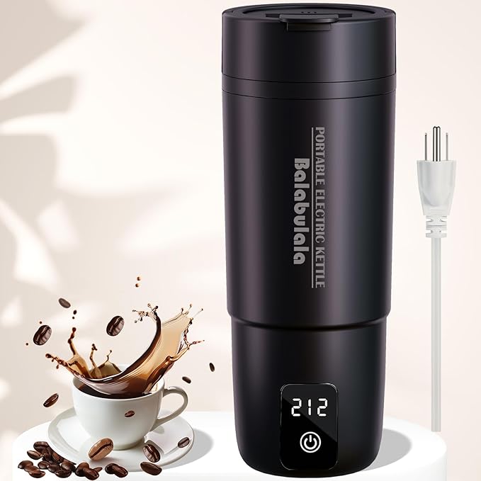 Travel Electric Kettle, Balabulala Portable Water Boiler with 6 Variable Presets,Small Electric Kettle with Keep Warm Temperature Controls & Boil Dry Protection, 17oz