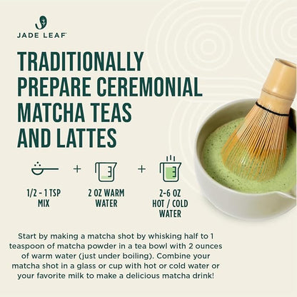 Jade Leaf Matcha Organic Ceremonial Grade Green Tea Powder - Farm Direct First Harvest - Single Serve Stick Packs - Authentic Japanese Origin (30 Count Single Serve Stick Pack Pouch)