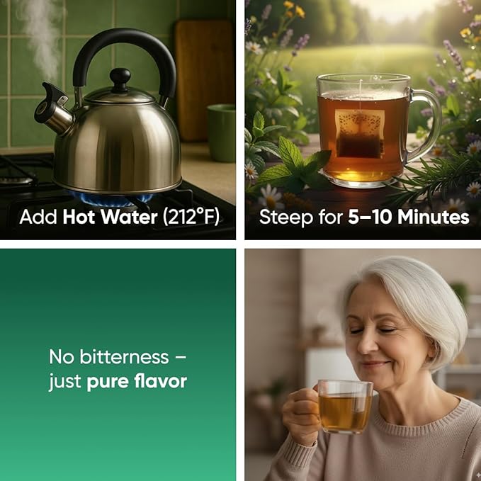 Lemongrass Tea Bags - 50 Bags (Premium Natural Pure Leaf Tea - 50 Count) Gluten-Free and Caffeine-Free Herbal tea for Relaxation, Wallness, Immune Support with Smooth Taste