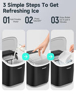 Load image into Gallery viewer, Countertop Ice Maker with Handle,26lbs/24H Bullet Ice Machine, 9 Ice Cubes Ready in 6 Mins,Self-Cleaning Sonic Ice Maker with Basket &amp; Scoop,for Home/Office/Kitchen/RV/Party