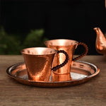 Load image into Gallery viewer, Handmade Pure Copper Teacup, Pure Copper Tea Set, Hammered Mugs Set of 2