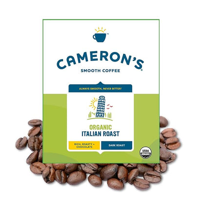 Cameron's Coffee Roasted Whole Bean Coffee, Organic Italian Roast, 4 Pound