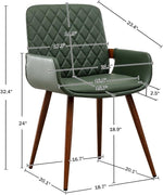 Load image into Gallery viewer, LUNLING Mid Century Modern Faux Leather Dining Chairs Set of 4,Green Upholstered Seat,Metal Legs,Adjustable Foot for Kitchen Dining Room Desk Chairs