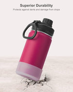 Load image into Gallery viewer, koodee 12 oz Water Bottle -Stainless Steel Vacuum Insulated Wide Mouth Flask with Leakproof Spout Lid, Reusable Sports Metal Water Bottle BPA Free(Fuchsia Red)