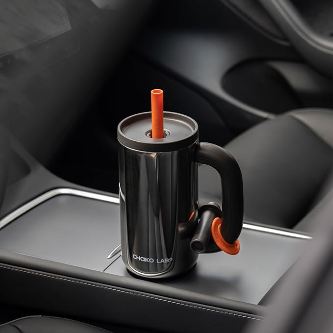 BaWang Insulated Stainless Steel Tumbler | Tumbler with Handle and Straw 33oz | Cup Holder Friendly for Travel | Leakproof Water Bottle | BPA-Free | 316 stainless steel liner| Silver