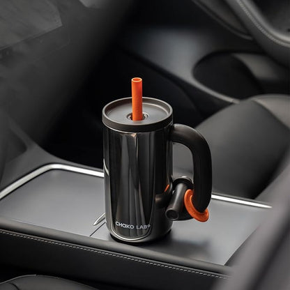 BaWang Insulated Stainless Steel Tumbler | Tumbler with Handle and Straw 33oz | Cup Holder Friendly for Travel | Leakproof Water Bottle | BPA-Free | 316 stainless steel liner| Silver