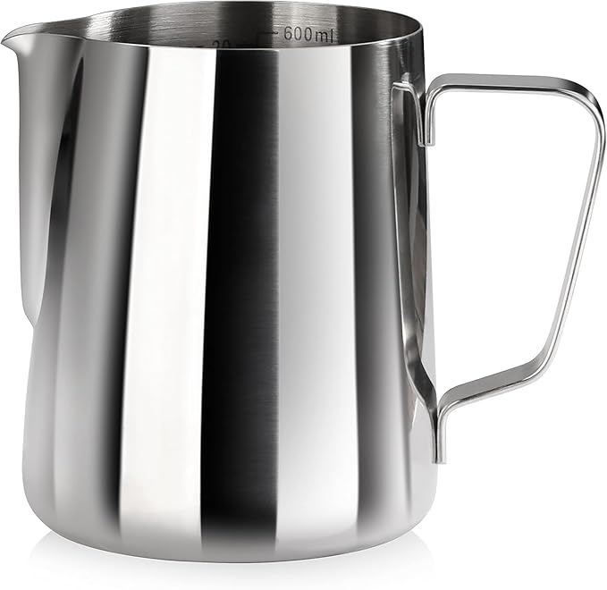 New Star Foodservice Commercial Grade Stainless Steel 18/8 Frothing Pitcher (20-Ounce (Frothing Pitchers))