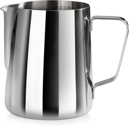 New Star Foodservice Commercial Grade Stainless Steel 18/8 Frothing Pitcher (20-Ounce (Frothing Pitchers))